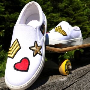 MIA  PEPE Sneakers Deadstock Canvas Slip On Trainers Tennis Shoes Streetwear